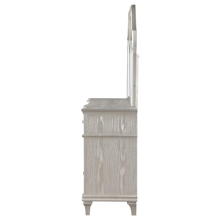 Evangeline - 9 - Drawer Dresser With Mirror - Silver Oak Dresser &amp; Mirror modern furniture Contempo Furniture