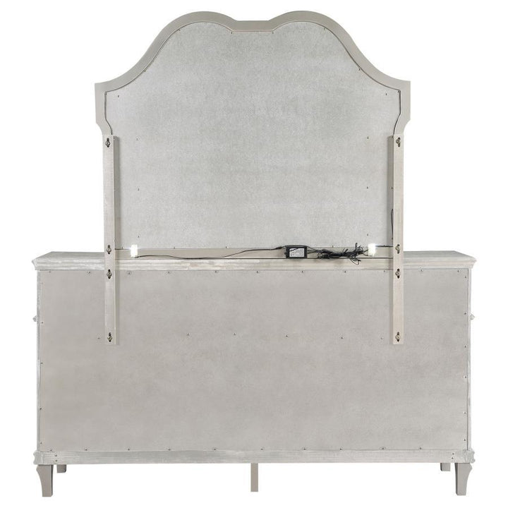 Evangeline - 9 - Drawer Dresser With Mirror - Silver Oak Dresser &amp; Mirror modern furniture Contempo Furniture