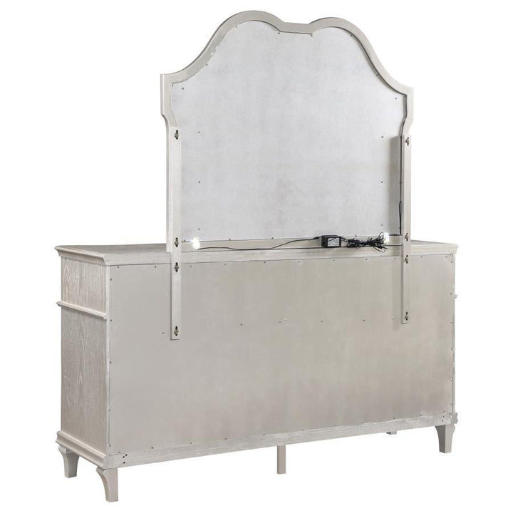 Evangeline - 9 - Drawer Dresser With Mirror - Silver Oak Dresser &amp; Mirror modern furniture Contempo Furniture