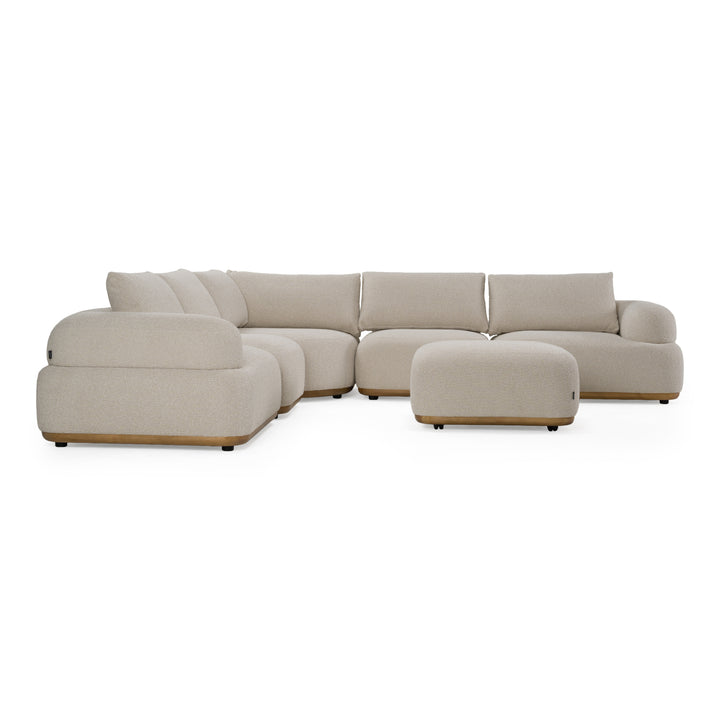Evans - Contemporary Off-White Fabric Modular Sectional Sofa-5-Piece Sectional