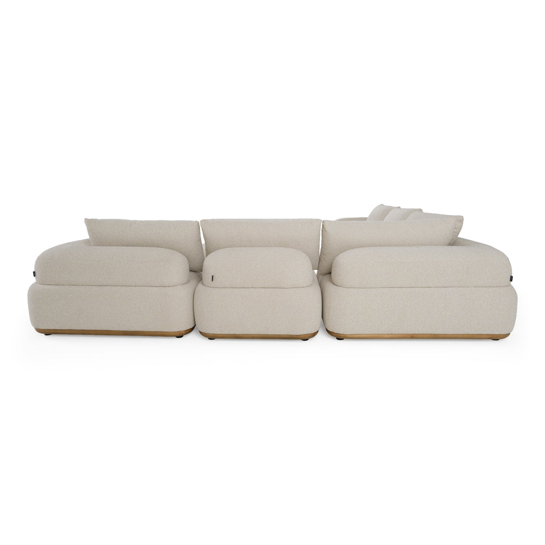 Evans - Contemporary Off-White Fabric Modular Sectional Sofa-5-Piece Sectional