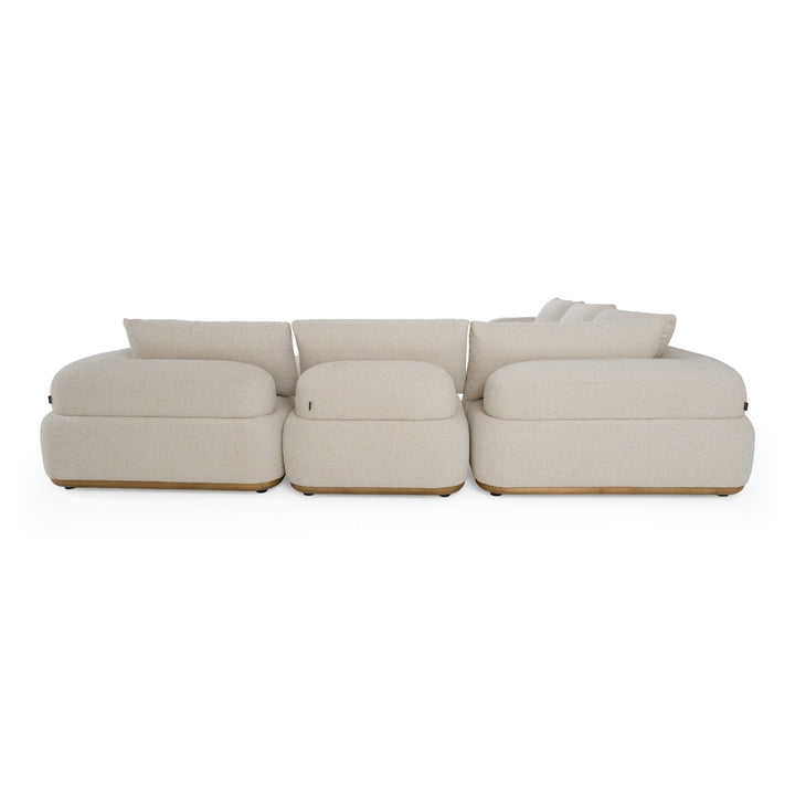 Evans - Contemporary Off-White Fabric Modular Sectional Sofa-5-Piece Sectional