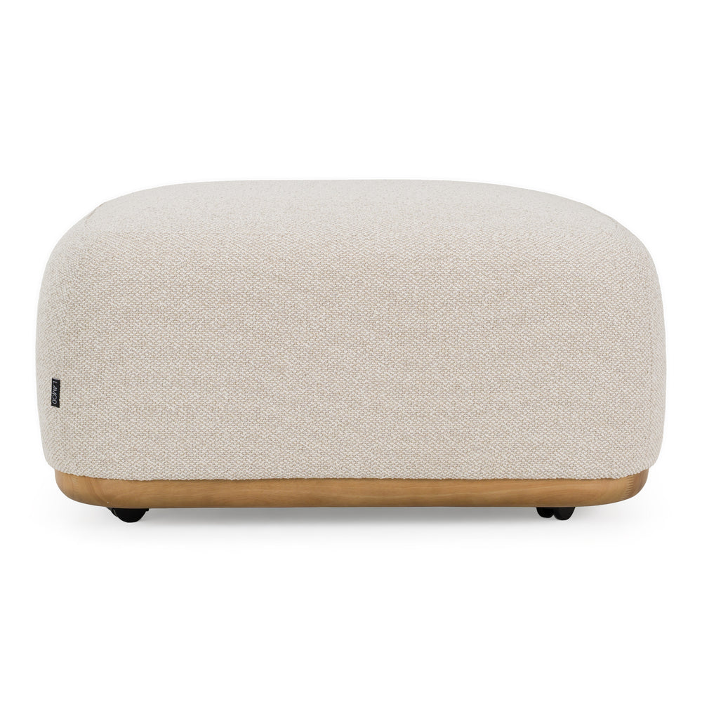 Evans - Contemporary Off-White Fabric Ottoman