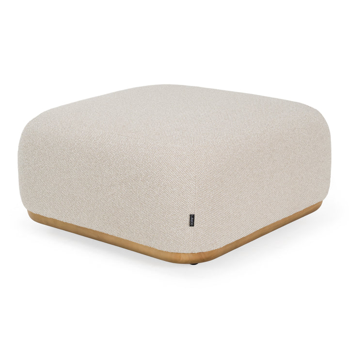 Evans - Contemporary Off-White Fabric Ottoman
