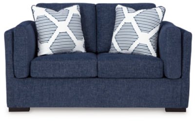 Evansley Loveseat - Blue Stationary Loveseat modern furniture Contempo Furniture