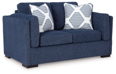 Evansley Loveseat - Blue Stationary Loveseat modern furniture Contempo Furniture