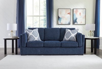 Evansley Sofa - Blue Stationary Sofa modern furniture Contempo Furniture