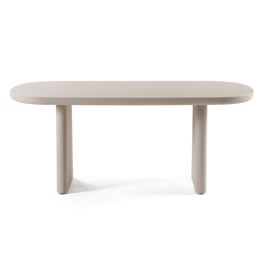 Evermore - Modern Grey Faux Cement Oval Dining Table