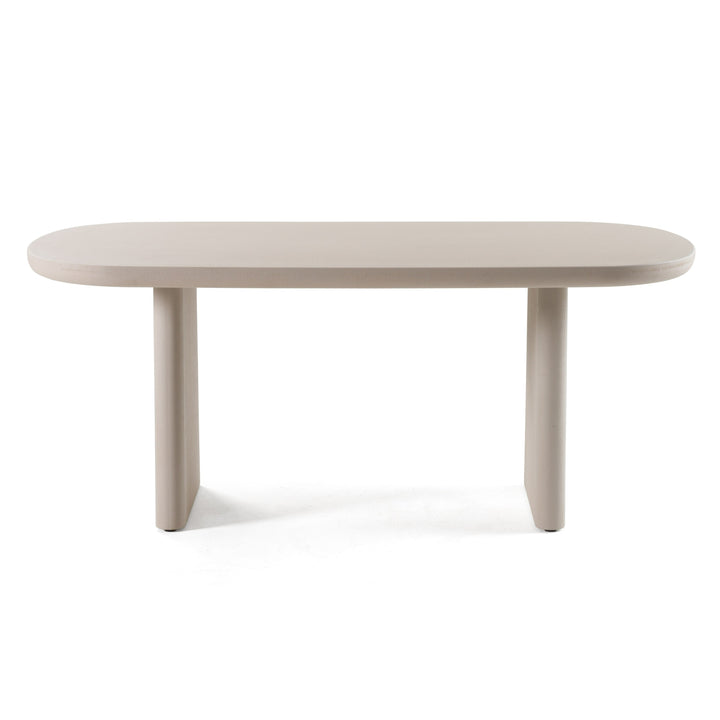 Evermore - Modern Grey Faux Cement Oval Dining Table