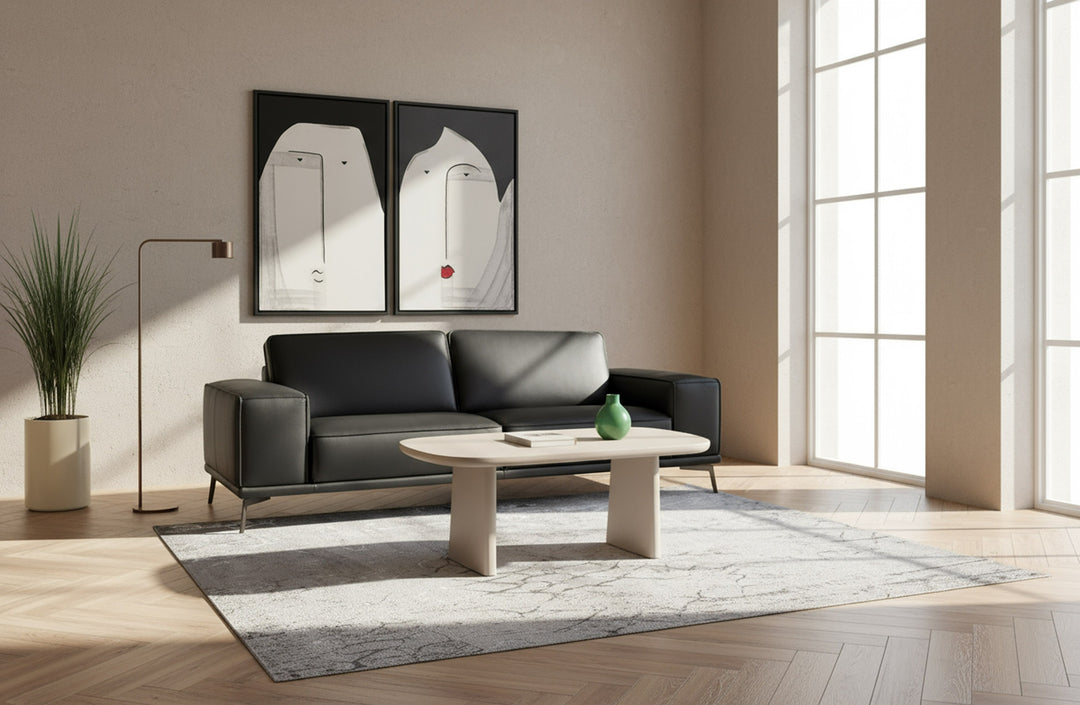 Evermore Modern Grey Faux Cement Coffee Table