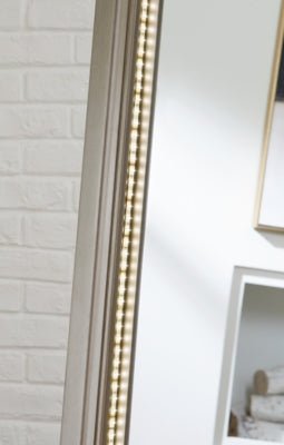 Evesen Floor Standing Mirror with Storage - Gold Floor Mirror modern furniture Contempo Furniture