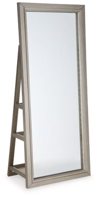 Evesen Floor Standing Mirror with Storage - Gold Floor Mirror modern furniture Contempo Furniture