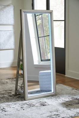 Evesen Floor Standing Mirror/Storage - Beige Floor Mirror modern furniture Contempo Furniture