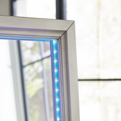 Evesen Floor Standing Mirror/Storage - Beige Floor Mirror modern furniture Contempo Furniture