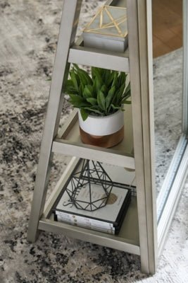 Evesen Floor Standing Mirror/Storage - Beige Floor Mirror modern furniture Contempo Furniture