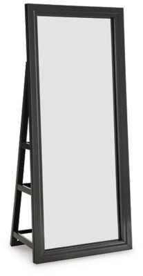 Evesen Floor Standing Mirror/Storage - Black Floor Mirror modern furniture Contempo Furniture