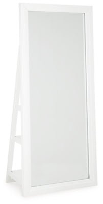 Evesen Floor Standing Mirror/Storage - White Floor Mirror modern furniture Contempo Furniture