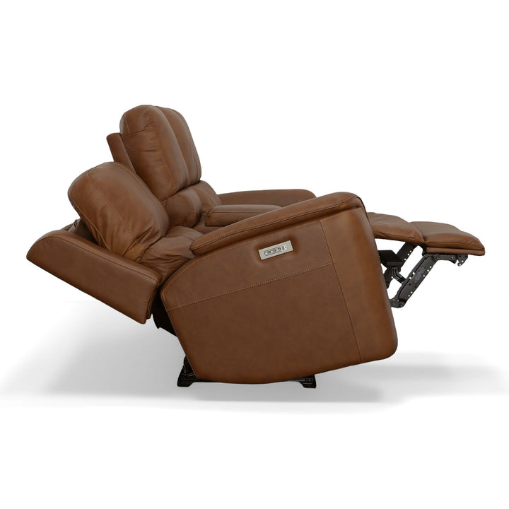 Flexsteel 1041-64PH-94672 Henry  Power Reclining Loveseat With Console & Power Headrests & Lumbar  Caramel