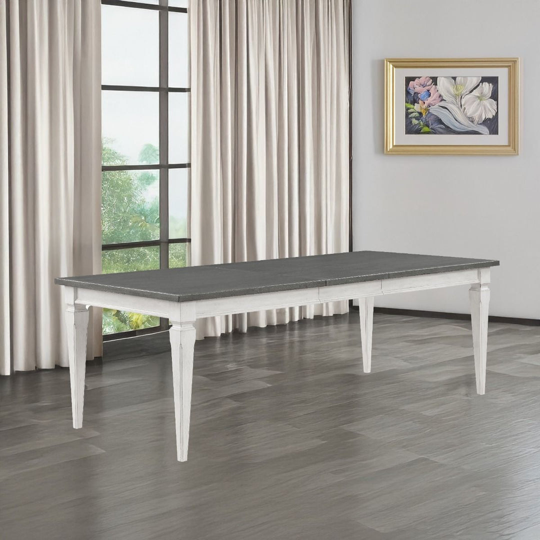 Katia - Dining Table With Leaf - Rustic Gray & Weathered White