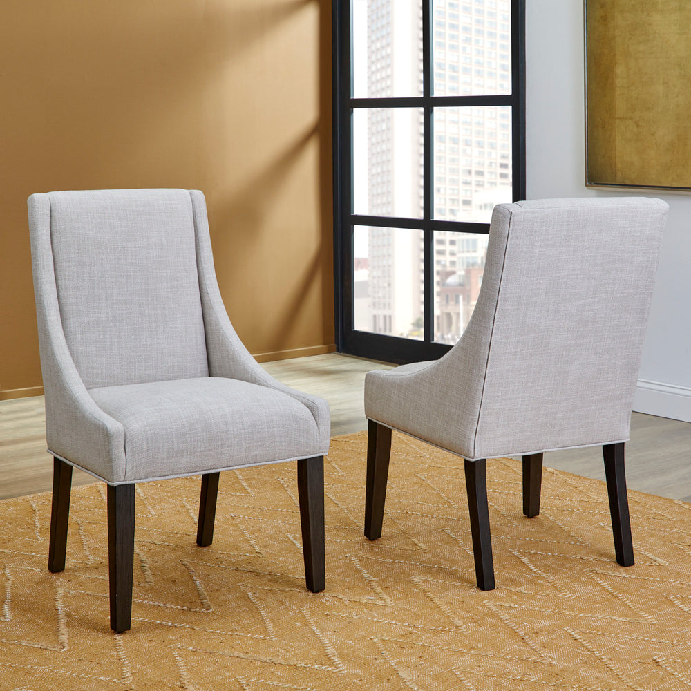 Lattice Upholstered Dining Chair Beige / Dark Brown