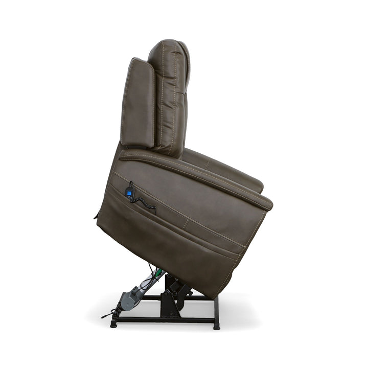 Shaw Fabric Power Lift Recliner with Power Headrest &amp; Lumbar in Driftwood