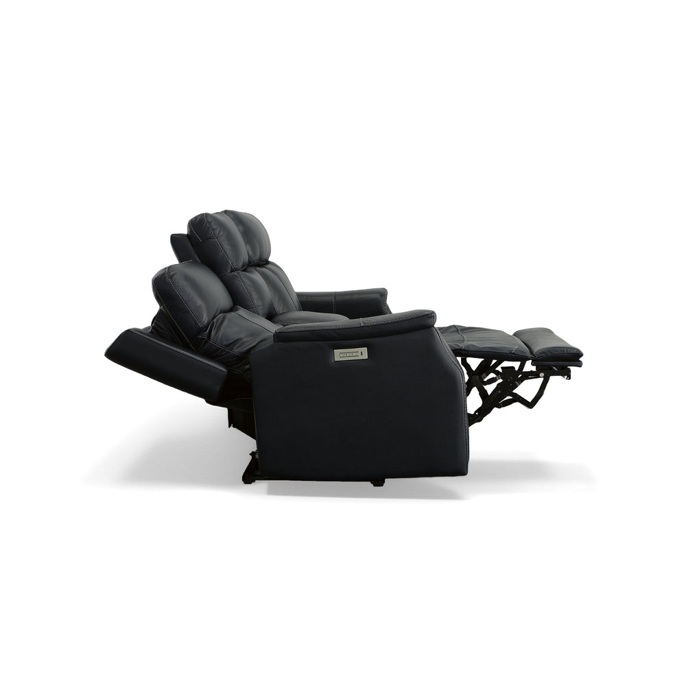 Easton Power Reclining Loveseat With Console, Power Headrests & Lumbar Ocean