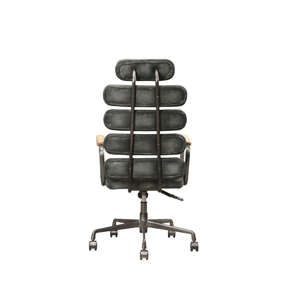 Calan - Office Chair - Vintage Black Top Grain Leather