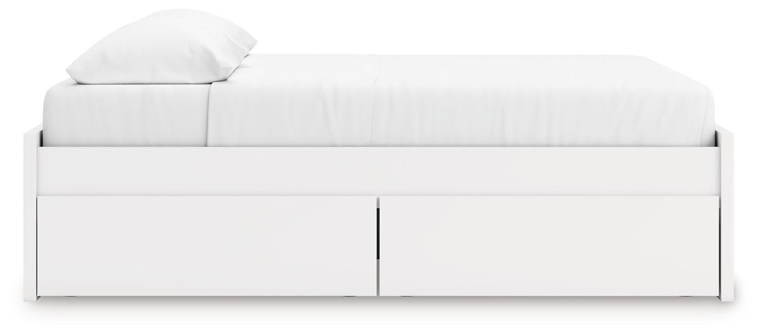Onita - King Platform Bed With 1 Side Storage - White by Ashley Furniture product image