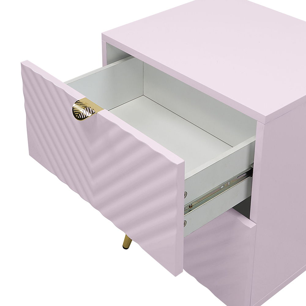 Gaines - Nightstand - Pink High Gloss