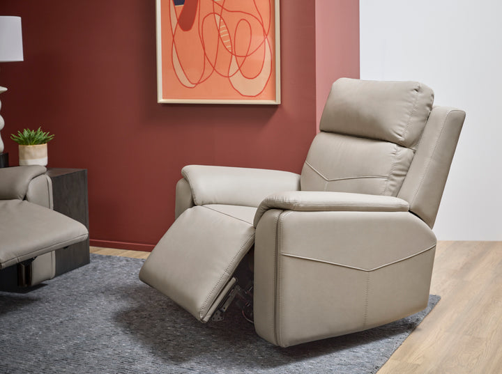 Vernon Fabric Power Swivel Gliding Recliner with Power Headrest, Lumbar, Heat &amp; Massage in Dove Grey