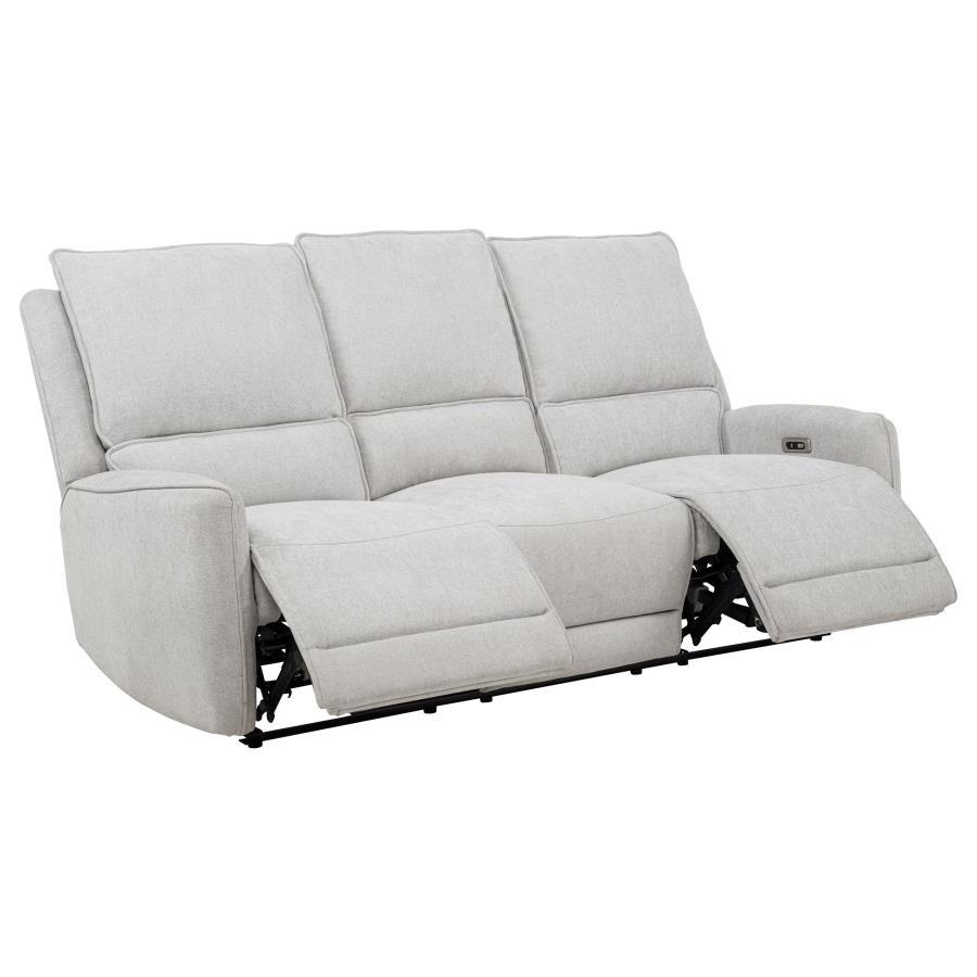 Sylmar - 2 Piece Chenille Power Reclining Sofa Set - Dove Gray