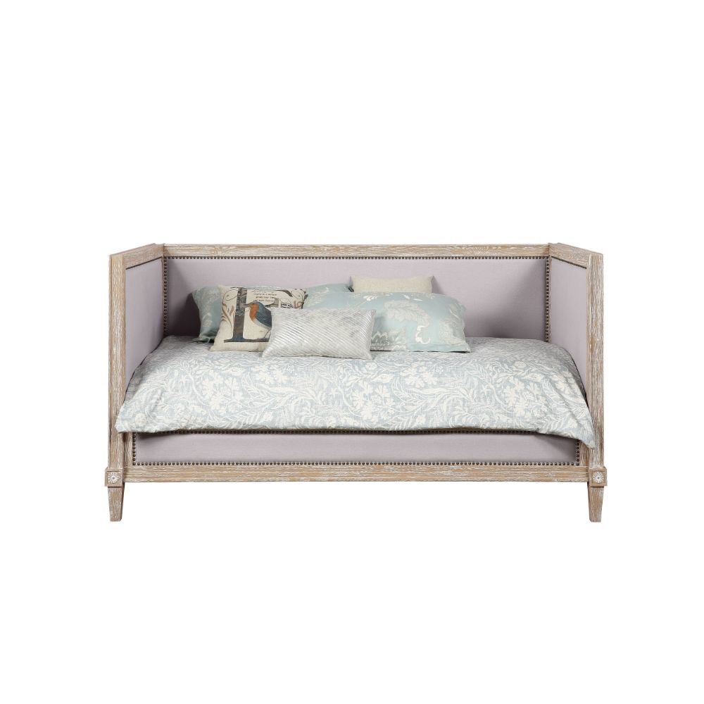 Charlton - Twin Daybed - Beige Linen & Weathered Oak