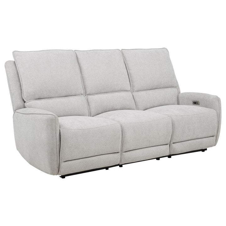 Coaster Furniture Sylmar - Chenille Upholstered Power Reclining Sofa - Dove Gray