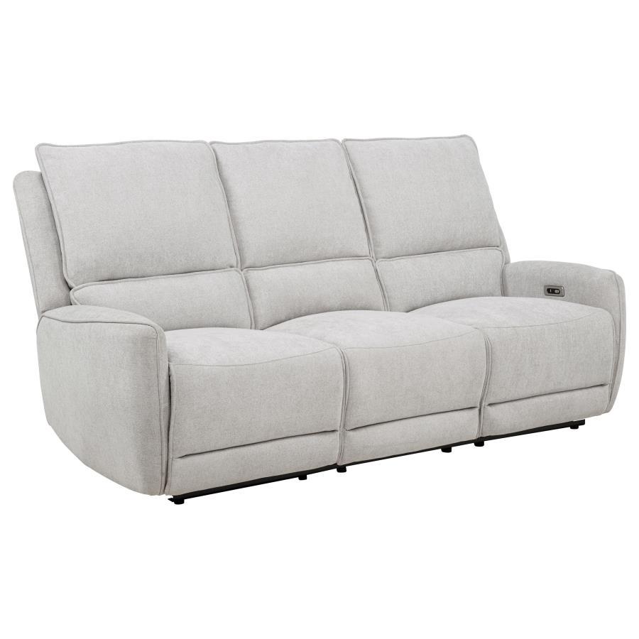 Coaster Furniture Sylmar - Chenille Upholstered Power Reclining Sofa - Dove Gray
