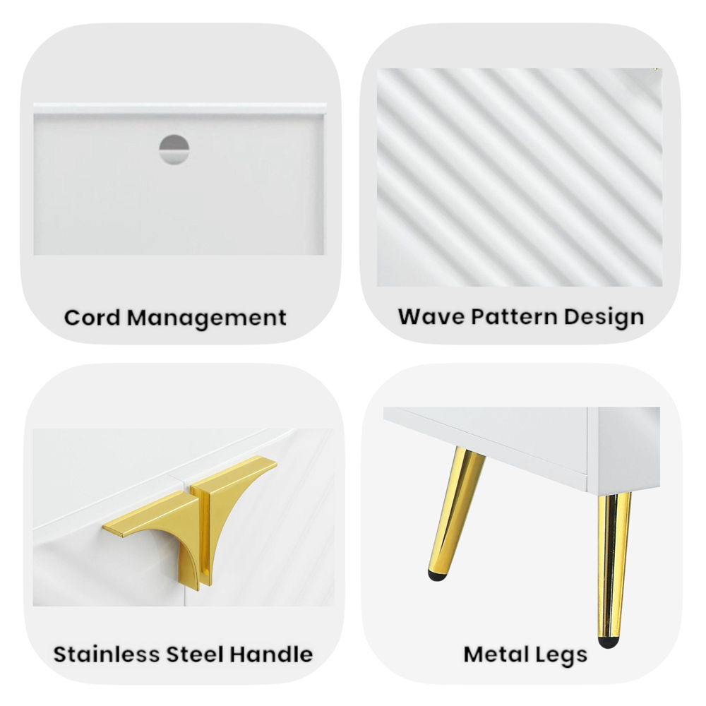 Gaines - TV Stand - White High Gloss