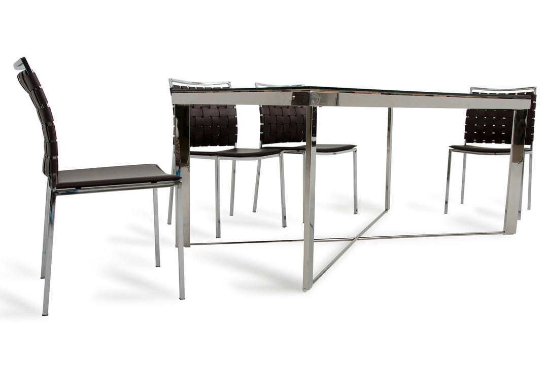 Santiago Modern Rectangular Wood Mosaic Dining Table