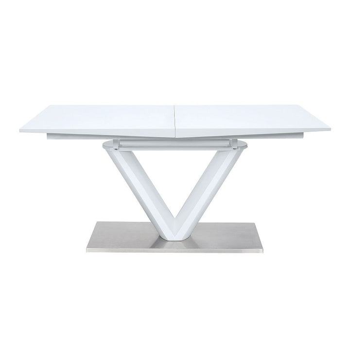 Gallegos - Dining Table With Leaf - White High Gloss