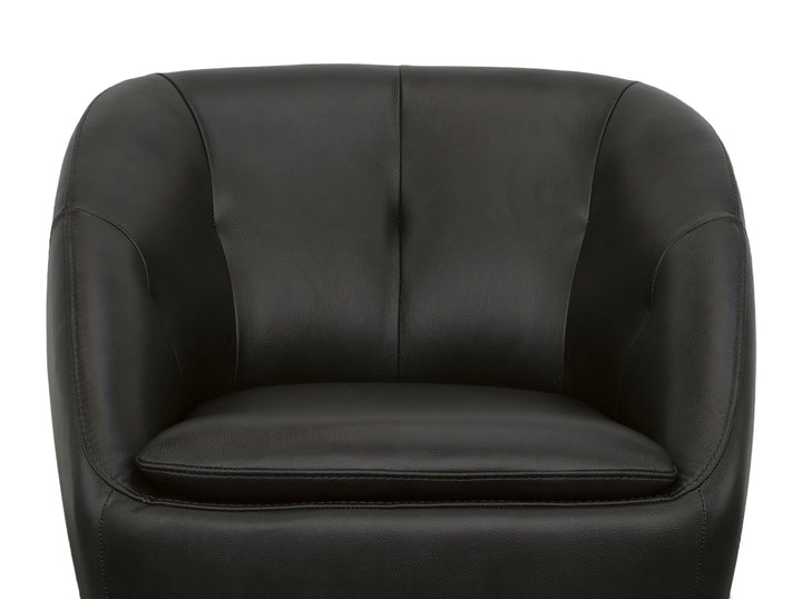Wade Leather Swivel Chair in Ebony