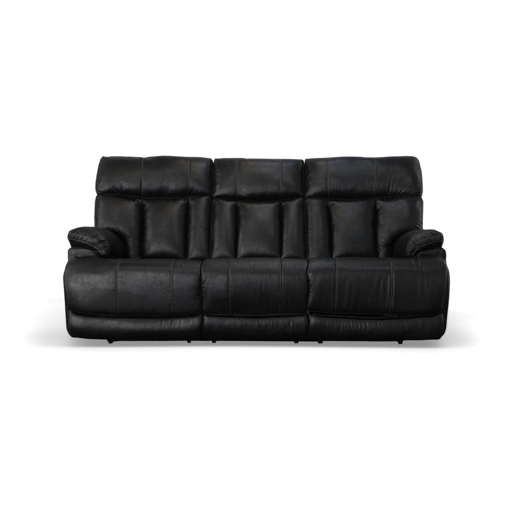 Clive Fabric Power Reclining Sofa with Power Headrests & Lumbar in Peppercorn