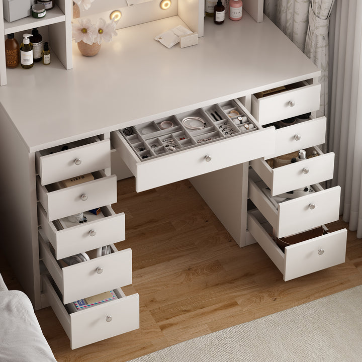 make-up-vanity-desk-with-led-lighted-mirror-11-drawers-white-mdf