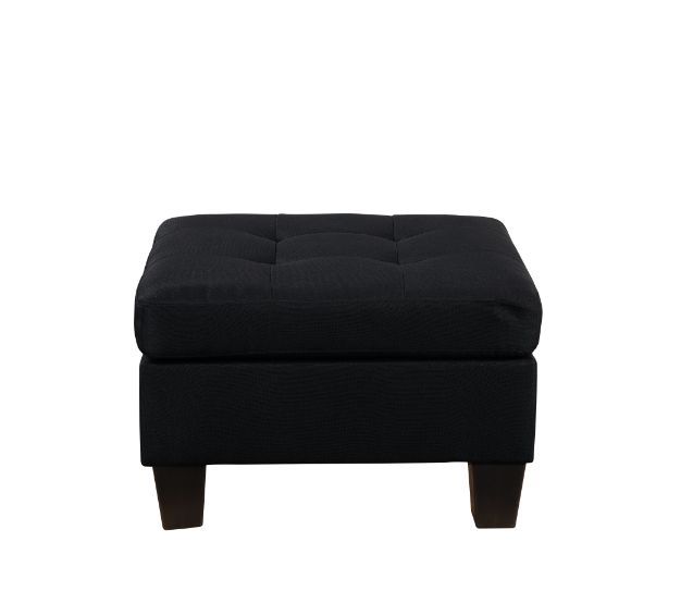 Earsom - Reversible Sofa & Ottoman - Black Linen