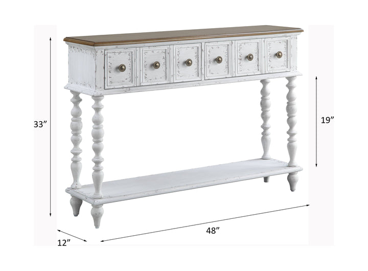 Bence - Console Table - Dark Charcoal & Antique White