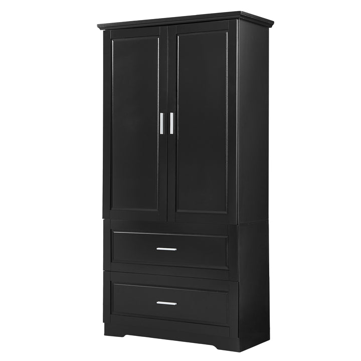 tall-bathroom-storage-cabinet-with-two-doors-and-drawers-black