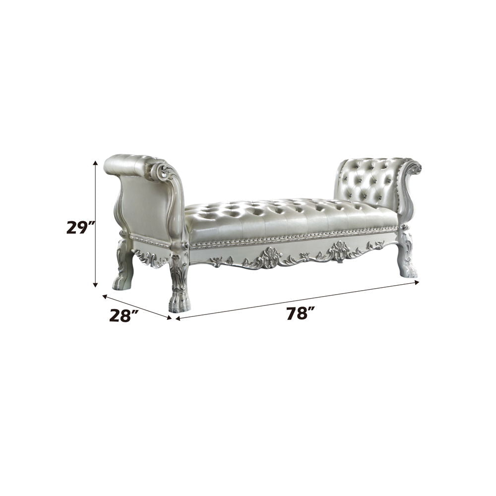 Dresden - Bench - Synthetic Leather & Bone White