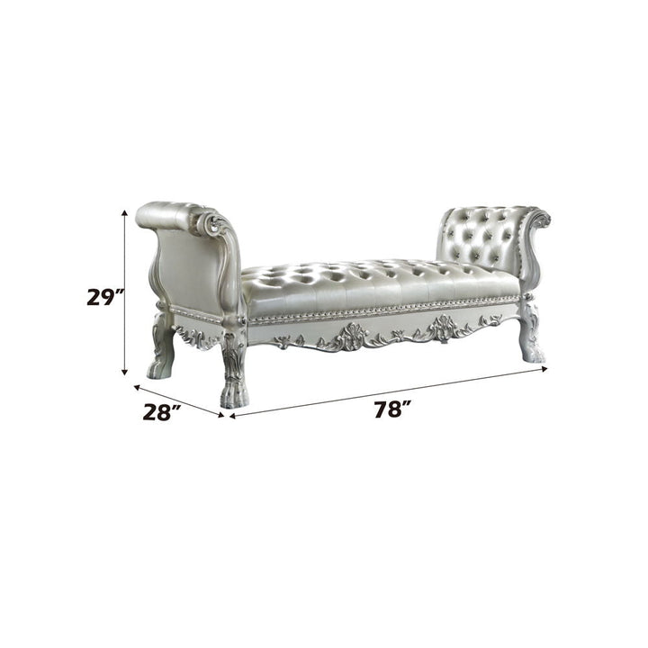 Dresden - Bench - Synthetic Leather & Bone White