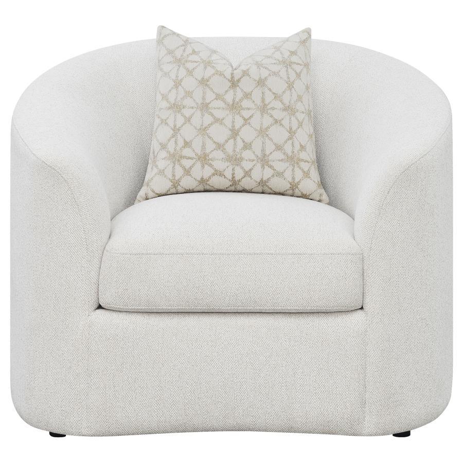 Rainn - 3 Piece Boucle Upholstered Sloped Arm Sofa Set - Latte