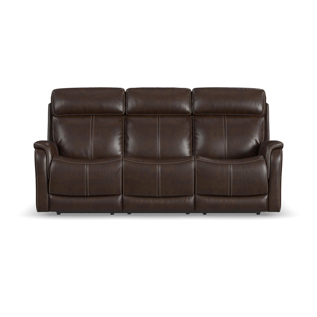 Flexsteel 1524-63PH-05070 View  Power Reclining Sofa With Console, Power Headrest & Lumbar  Dark Brown