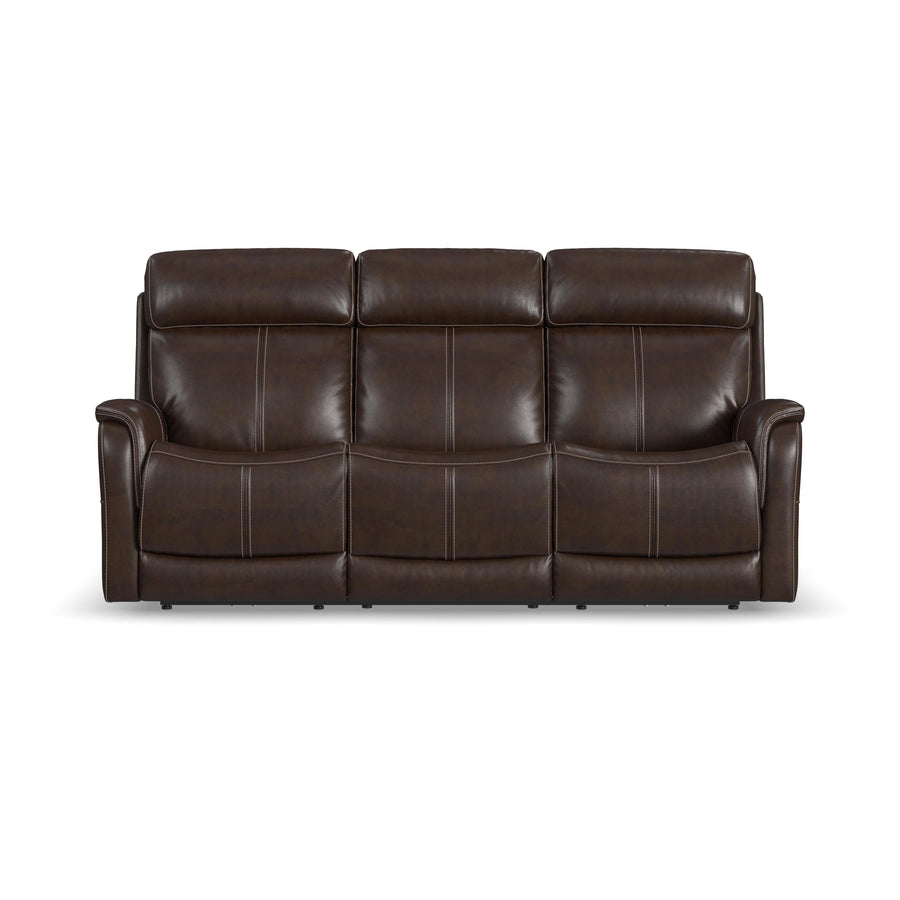 Flexsteel 1524-63PH-05070 View  Power Reclining Sofa With Console, Power Headrest & Lumbar  Dark Brown