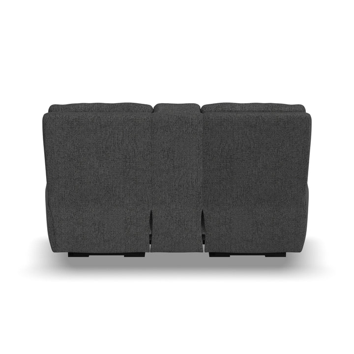 Strait Power Reclining Loveseat With Console &amp; Power Headrests Gray