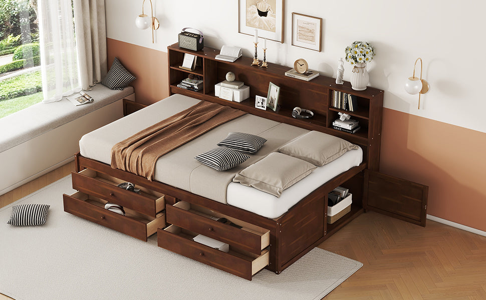 wooden-captain-bed-with-built-in-storage-shelves-4-drawers-and-2-cabinets-antique-brown-full-size
